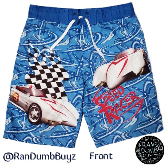 Speed Racer Boys Swim Trunks Size 8/10 (Small) - Blue, Car #5 - Picture 2 of 15